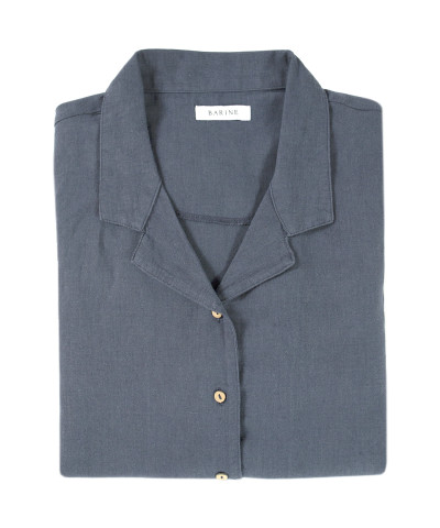 Домашня сорочка Barine - Lino PJ indigo індиго S