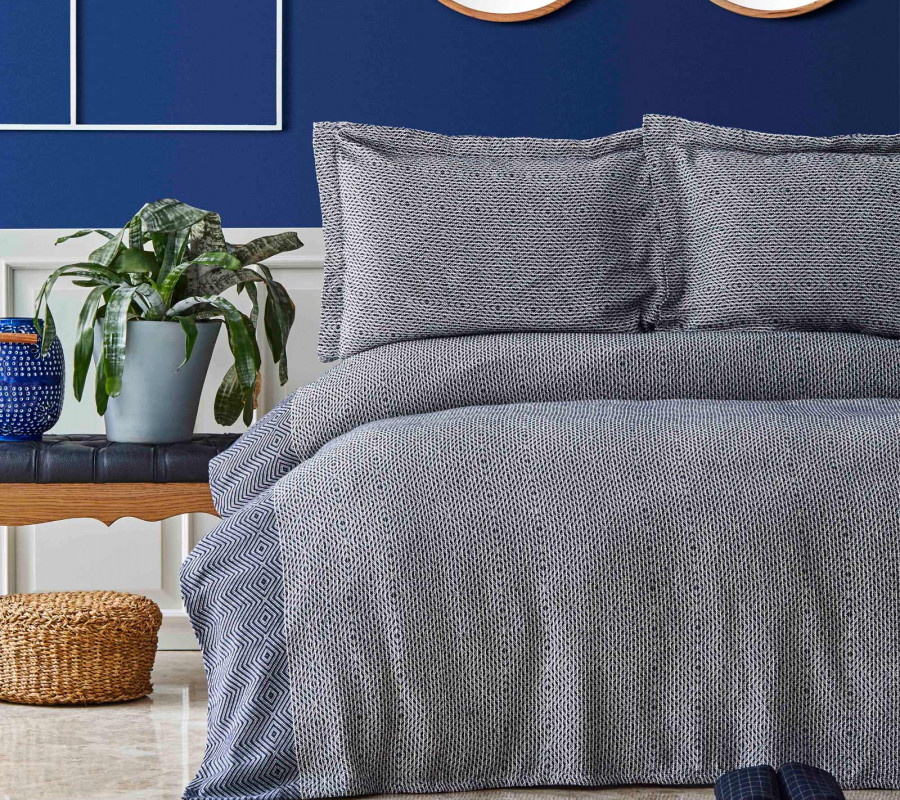 Покривало з наволочками Nautica Home - Carla indigo синій 230*240