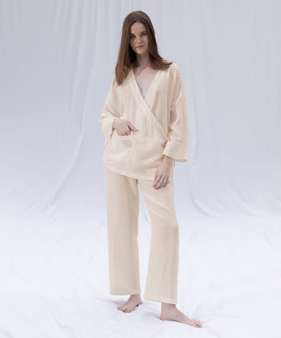 Домашній одяг Penelope - Serli kruvaze kimono kisa somon лососевий S-M