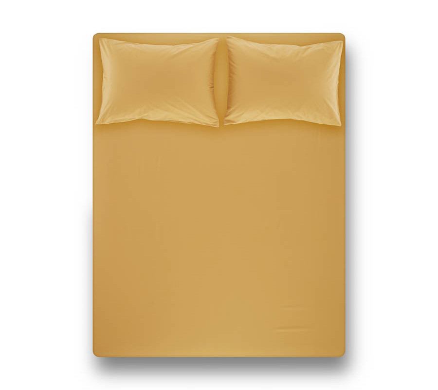 Простирадло на резинці з наволочками Penelope - Laura mustard гірчичний 160*200+50*70 (2)