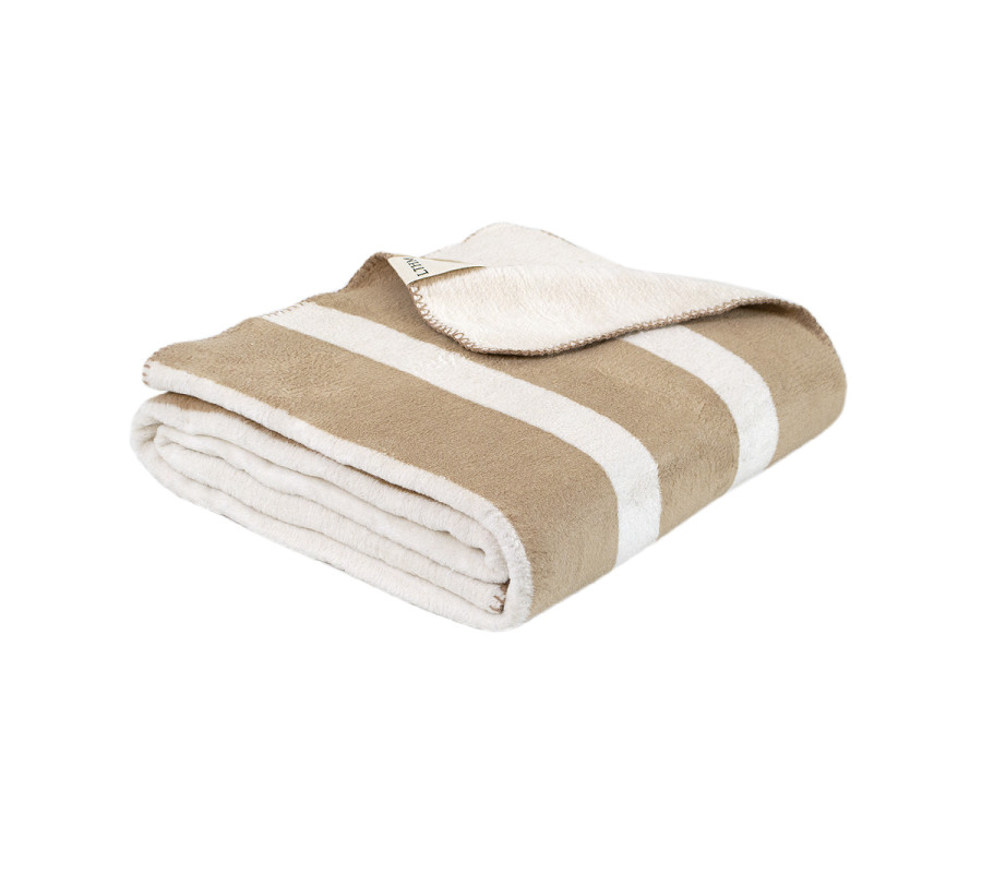Плед Lotus Home - Infinity Stripe бежевий 200*220