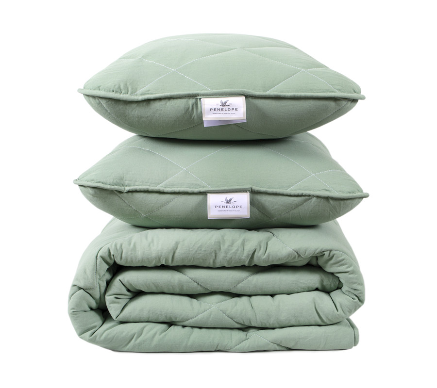 Набір ковдра з подушками Penelope - Colors in Comfort green зелений євро