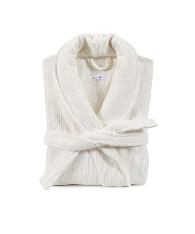Халат unisex Lotus Home - Bold New Microcotton off white махровий S