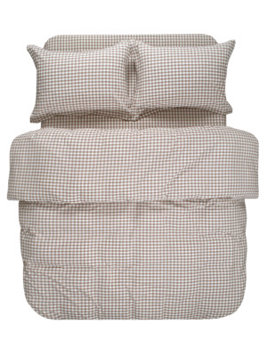 Постільна білизна Lotus Home - Checked Gingham кавовий сімейний