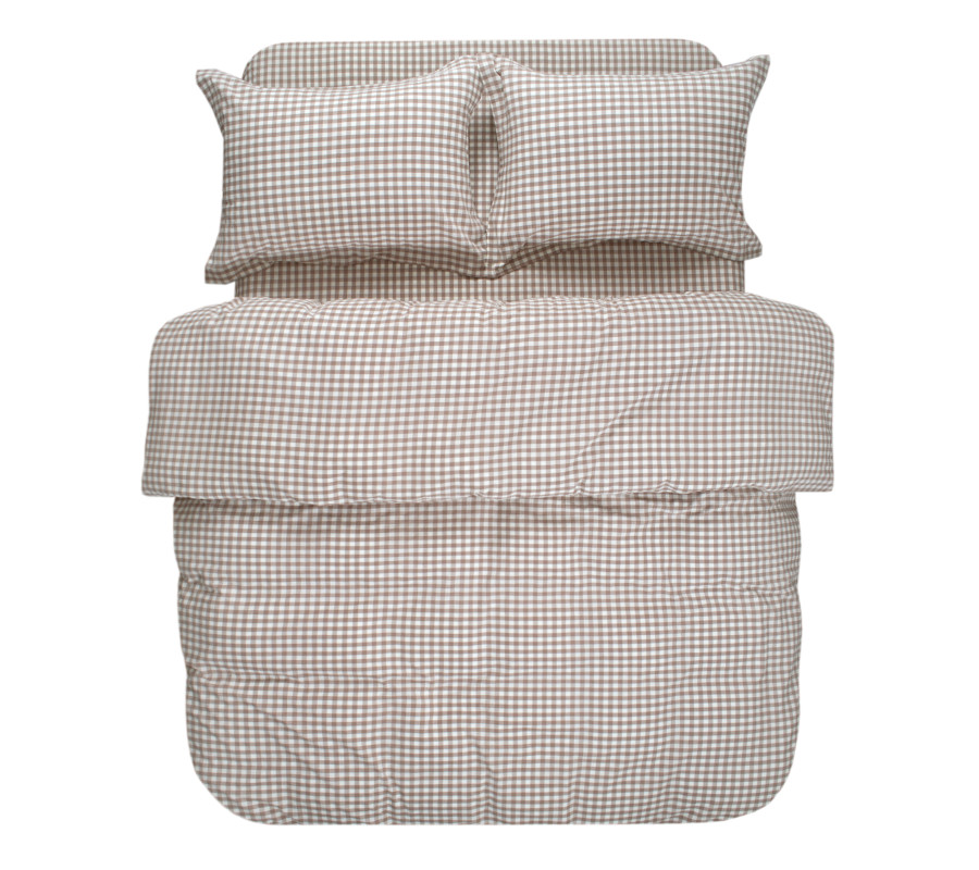 Постільна білизна Lotus Home - Checked Gingham кавовий сімейний