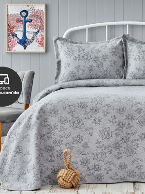 Покривало з наволочками Nautica Home - Doris a.gri світло-сірий 230*240