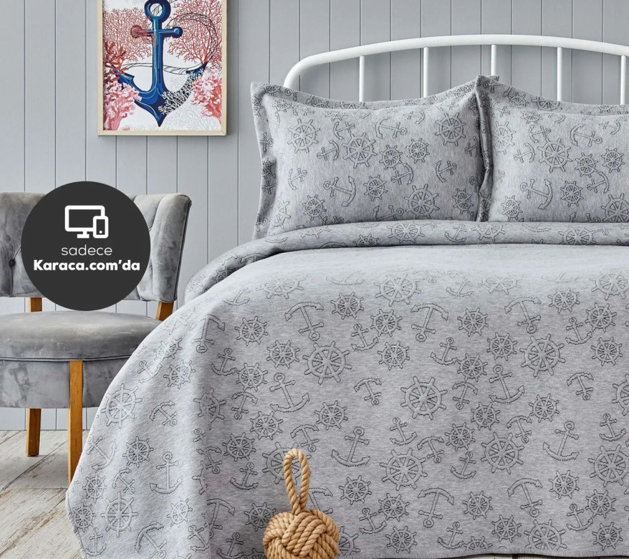 Покривало з наволочками Nautica Home - Doris a.gri світло-сірий 230*240