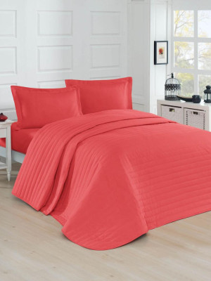 Покривало стьобане Eponj Home - Monart coral кораловий 220*240