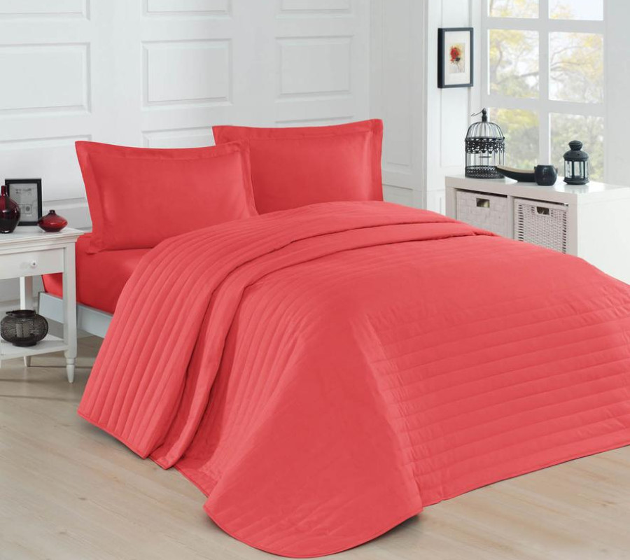 Покривало стьобане Eponj Home - Monart coral кораловий 220*240