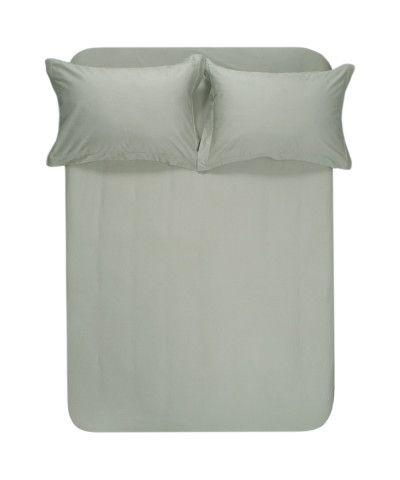 Простирадло з наволочками сатин Lotus Home - Dakota Modern хакі 240*260+50*70 (2)
