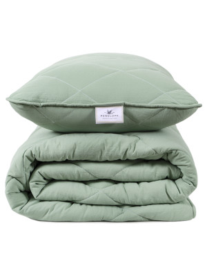 Набір ковдра з подушкою Penelope - Colors in Comfort green зелений полуторний
