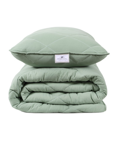 Набір ковдра з подушкою Penelope - Colors in Comfort green зелений полуторний