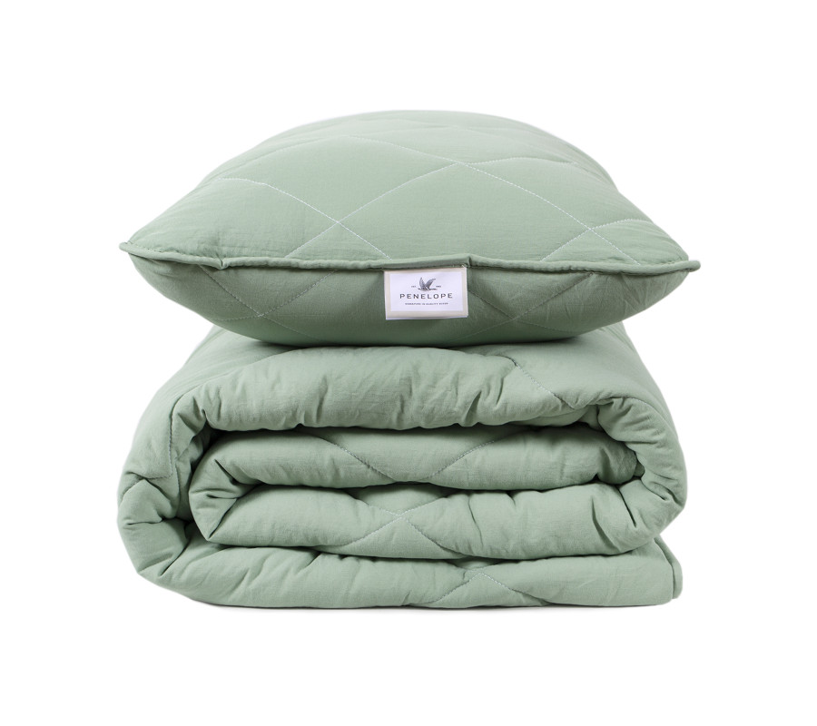Набір ковдра з подушкою Penelope - Colors in Comfort green зелений полуторний