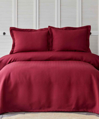 Покривало з наволочкой Karaca Home - Charm bold bordo бордовий 160*240 полуторний