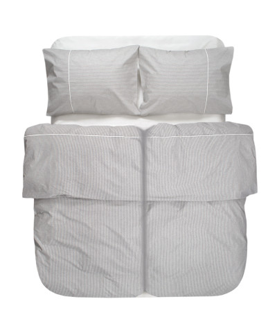 Постільна білизна Lotus Home - Premium Percale Stripe cірий сімейний