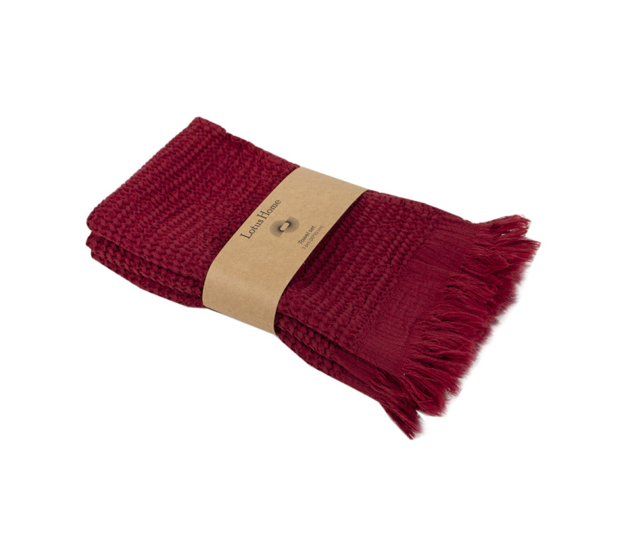 Набір рушників Lotus Home - Rius red червоний 30*50 (3 од.)
