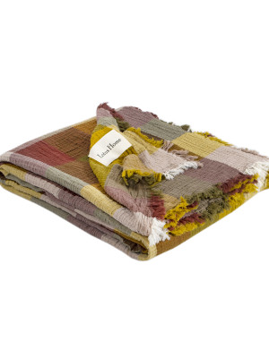 Покривало Lotus Home - Lucca muslin гірчичний 240*260