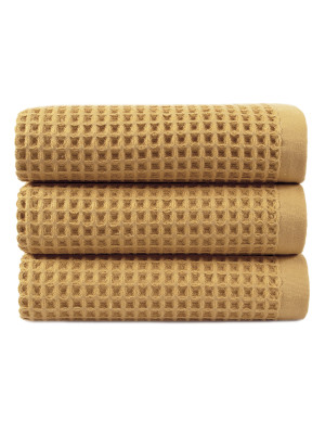 Рушник Lotus Home - Waffle mustard гірчичний 50*90